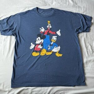 Disney Trio Mickey, Donald, Goofy blue Graphic T-Shirt